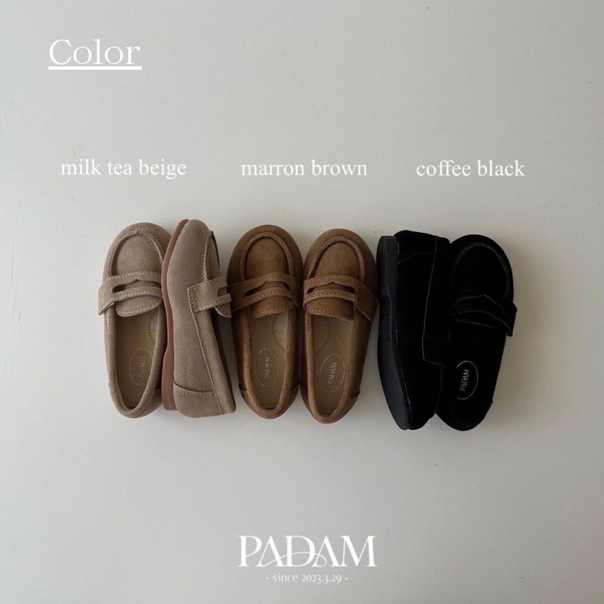 PADAM loafer mom】 PADAM パダム オリジナル スエード素材 ローファー