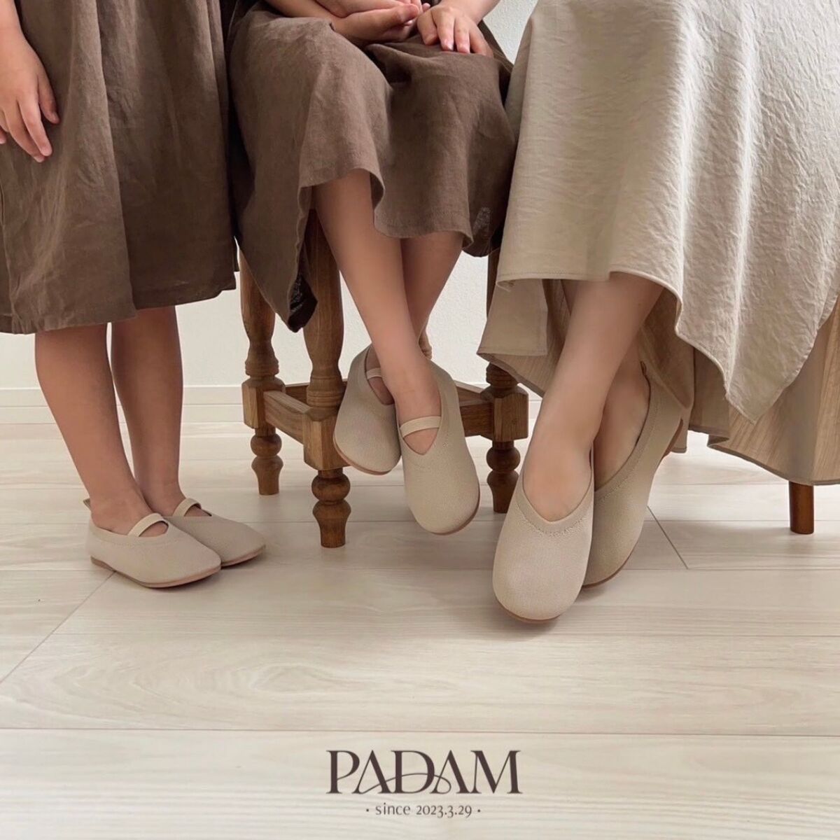 PADAM latte flat shoes kids】 PADAM パダム オリジナル フラット
