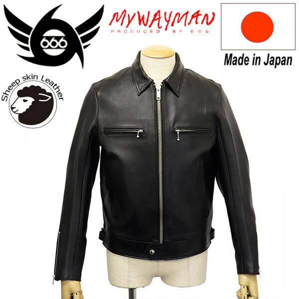 【デザインワークス】ヴィンテージ加工シングルライダース　L　シープスキン ヴィンテージライクシングルライダース（ライダースジャケット