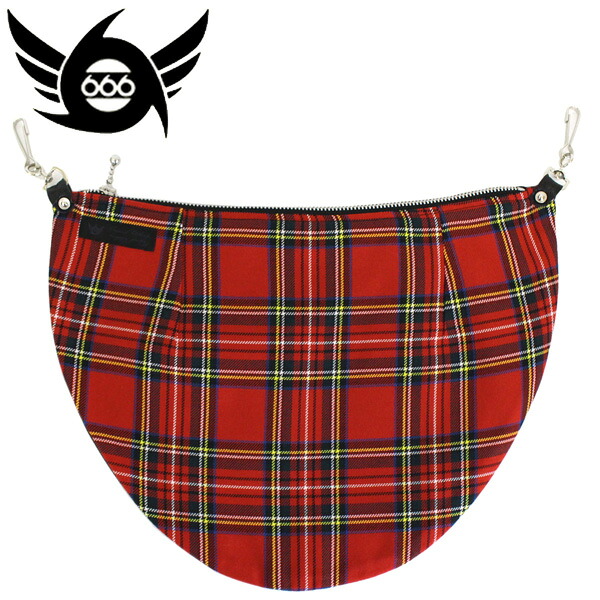 正規取扱店 666 ORIGINAL BUM FLAP BAG バムフラップバッグ レッドタータン SOA0011