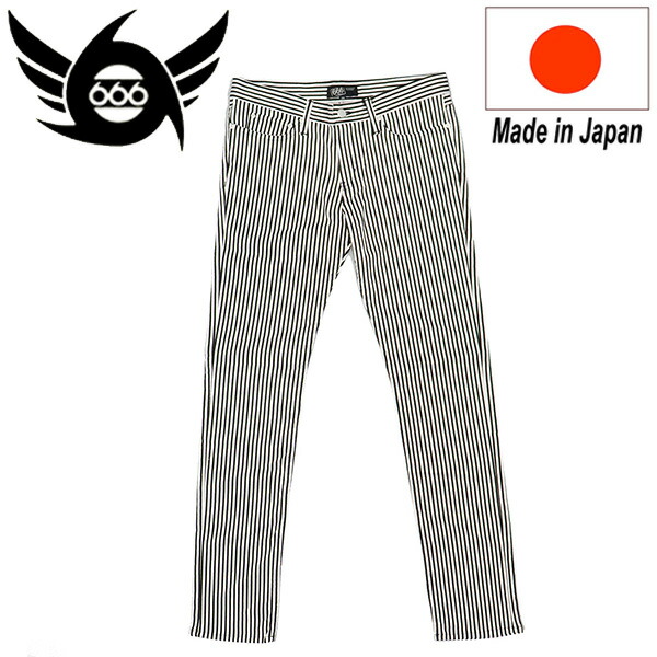楽天市場】666 トリプルシックス ストライプ ストレッチスリムジーンズ