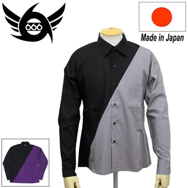 正規取扱店 666 ORIGINAL 1977 スラントライン 2トーン シャツ L/S 長袖 SOS0060 全2色 8,470円
