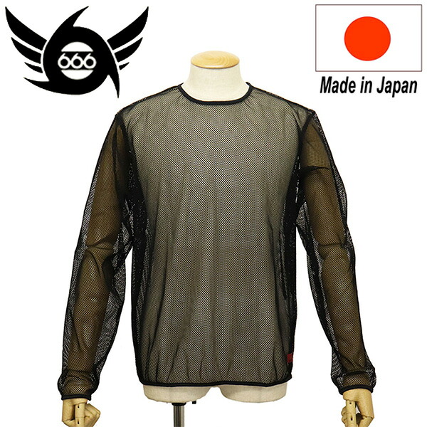 正規取扱店 666 ORIGINAL SOT0040 フィッシュネット Tシャツ L/S 長袖 ブラック|BOOTSMAN 店
