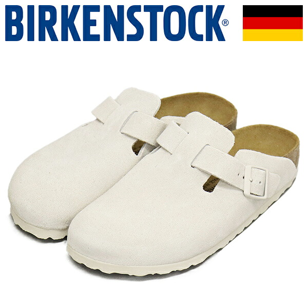正規取扱店 BIRKENSTOCK (ビルケンシュトック) 1024740 BOSTON ボストン スエードレザーサンダル ANTIQUE WHITE ナロー幅 BI349 37-約24.0cm