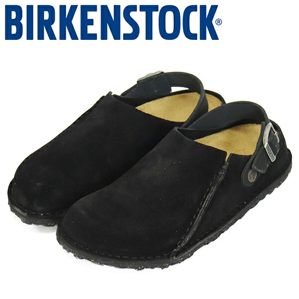 正規取扱店 BIRKENSTOCK (ビルケンシュトック) 1025356 LUTRY Premium Suede ルトリー スエードレザーサンダル BLACK ナロー幅 BI351
