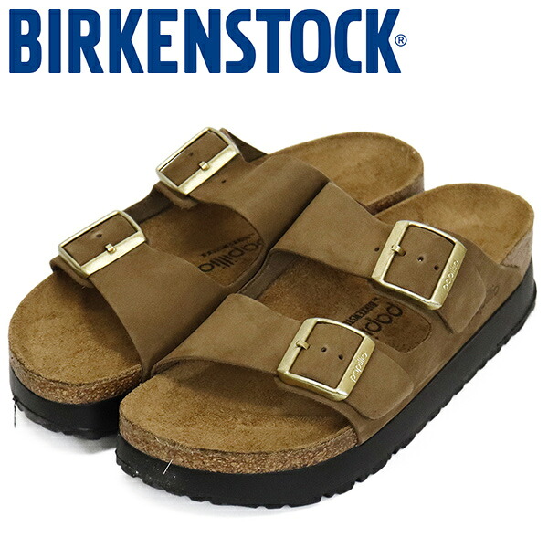 正規取扱店 BIRKENSTOCK (ビルケンシュトック) 1028366 Papillio ARIZONA FLEX PLATFORM パピリオ アリゾナ ヌバックレザーサンダル DARK TEA ナロー BI587｜BOOTSMAN 店 13,277円