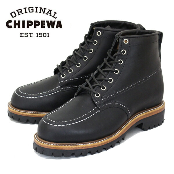 Dead stock デッドストック vintage ヴィンテージ CHIPPEWA チペワ 1975 6inch ORGINSULATED TREKKER トレッカー モックトゥブーツ BLACK｜BOOTSMAN 店