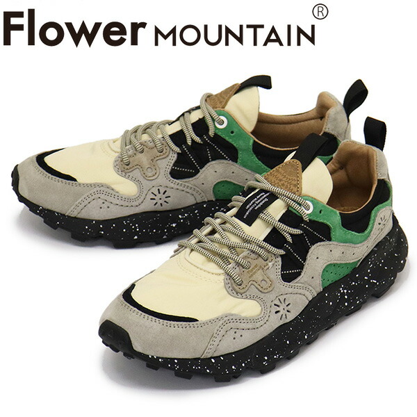 正規取扱店 Flower MOUNTAIN(フラワーマウンテン) FM63093 YAMANO3 スニーカー Beige/Green FM004