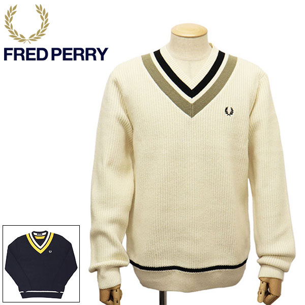 FRED PERRY Striped Trim V-Neck Tanニットベスト | www.unimac.az