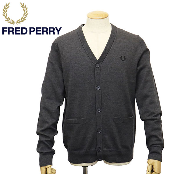 定め事取りまわし店 FRED PERRY (フレッドペリー) K9551 Classic Cardigan 古典派音楽ジレー R85 DARK GREY MARL FP514