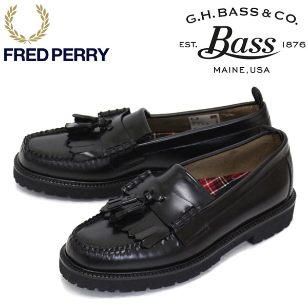 超人気の 正規取扱店 Fred Perry フレッドペリー X G H Bass ジーエイチバス Sb8071 Tassel Loafer タッセルローファー レザーシューズ 102 Black Fp402 最新コレックション Eduka Rs