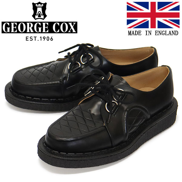 正規取扱店 GEORGE COX (ジョージコックス) HAMILTON DACE IVC ラバーソール レザーシューズ 040 BLACK|BOOTSMAN 店