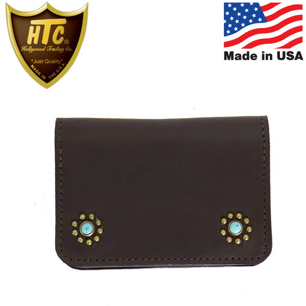 HTC スタッズ　COGL コインケース ブラウン レザー 正規取扱店 HTC (Hollywood Trading Company) Flap Coin & Card