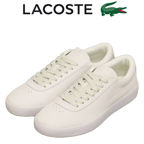 正規取扱店 LACOSTE (ラコステ) WMS SFA0031 Baseshot Evo Leather Sneakers ベースショット エボ レディース レザースニーカー 21Gホワイトxホワイト LC388|BOOTSMAN 店