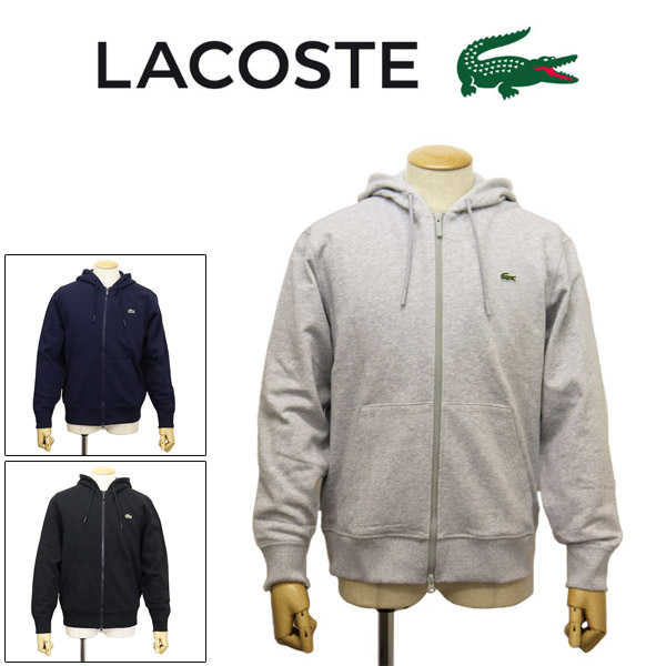 正規取扱店 LACOSTE (ラコステ) SH6923 プレミアム スウェット ジップフーディー 全3色 LC333CAグレー 4-M