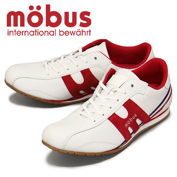 sale セール 正規取扱店 mobus (モーブス) M-2107T-1044 NEW DINKEL ニューディンケル レザースニーカー WHT/RED MBS009