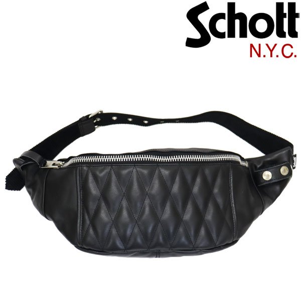 楽天市場】ショット(SCHOTT) パッデッド レザー ボディーバッグ