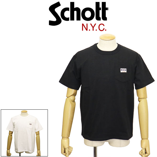 正規取扱店 Schott (ショット) 5934005 WORK LABEL POCKET T-SHIRT ワークラベル ポケット Tシャツ 全2色