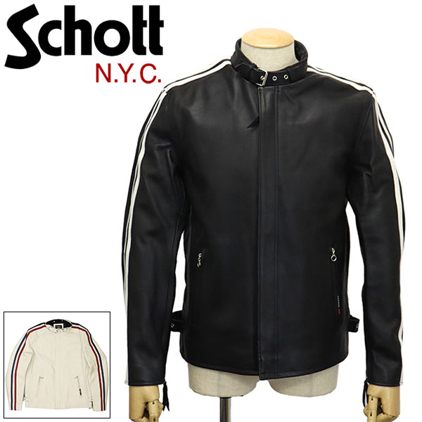 Schott ブルゾン　コットン+鹿革(襟) L ブラック Schott ブルゾン コットン+鹿革(襟) L ブラック