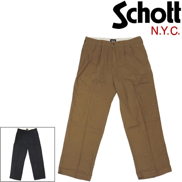 正規取扱店 Schott (ショット) 6110005 LINEN TROUSERS リネン トラウザー スラックスパンツ 全2色｜BOOTSMAN 店 15,840円
