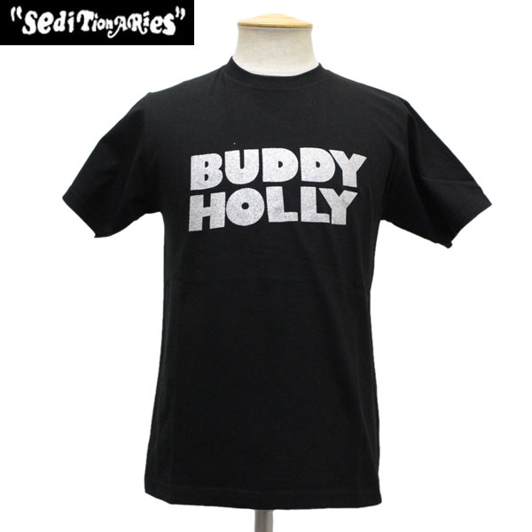 正規取扱店 SEDITIONARIES by 666 (セディショナリーズ) BUDDY HOLLY Tシャツ ブラックxシルバーラメ STO006