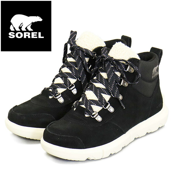 置き目取りまわし店 SOREL (ソレル) WMS NL5028 エクスプローラー ネクスト ツー ハイカー お水校正刷り レディースブーツ 010 BLACK SRL103