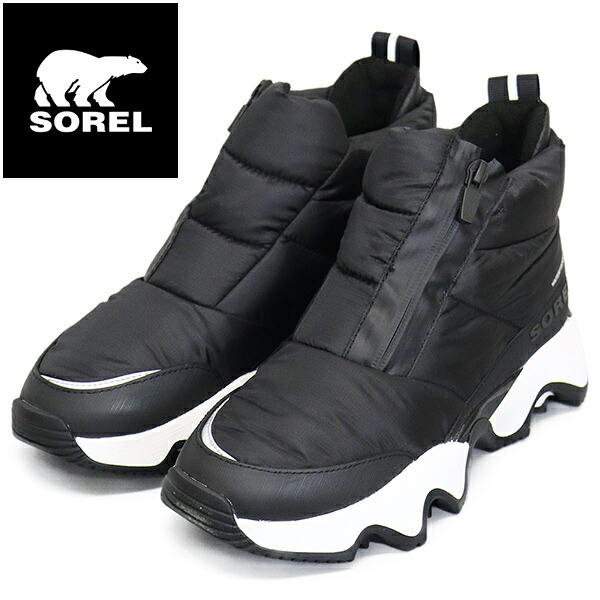 置き目取りまわし店 SOREL (ソレル) WMS NL5044 キネティックインパクト パフィージップウォータープルーフブーツ レディース 012BLACK SRL143