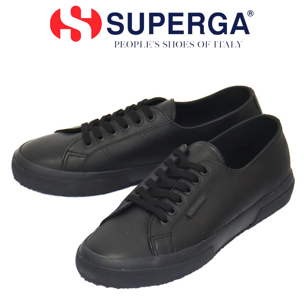 正規取扱店 SUPERGA (スペルガ) 2A8115BW 2750-NAPLNGCOTU レザースニーカー ADM TOTAL BLACK SPG042