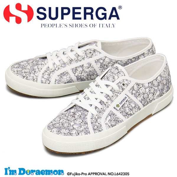 sale セール 正規取扱店 SUPERGA (スペルガ) ドラえもん 2750 I'm Doraemon S4138FW キャンバス スニーカー WHITE-GRAY SPG050