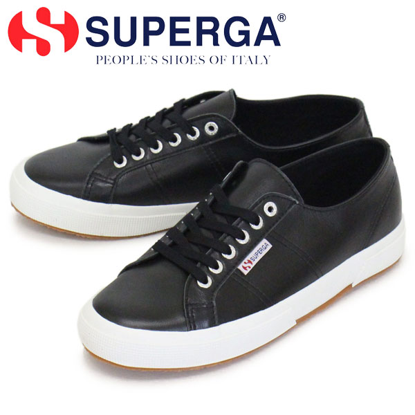 正規取扱店 SUPERGA (スペルガ) S8115BW 2750-NAPLNGCOT U レザースニーカー C39 BLACK/WHITE SPG032