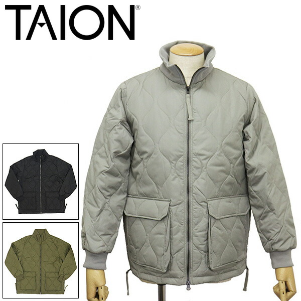 定まり取りまわし店 TAION (タイオン) 112ZML-1 MILITARY LIB HI NECK DOWN JKT ミリタリー リブハイネックWジップ 落ち込む上衣 TA023 全3色