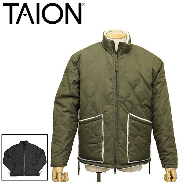 正規取扱店 TAION (タイオン) R102BML-1 ミリタリー リバーシブル ハイネック ダウンジャケット TA028 全2色