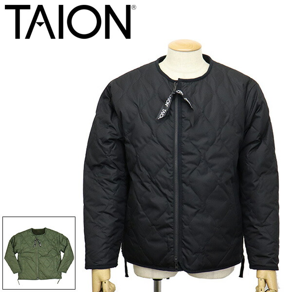 定まり取りまわし店 TAION (タイオン) R104BML-1 MILITARY RIVERSIBLE CREW NECK DOWN JKT ミリタリー リヴァーシブル 労働者の一団のど首 落ち込む上衣 TA019 全2色