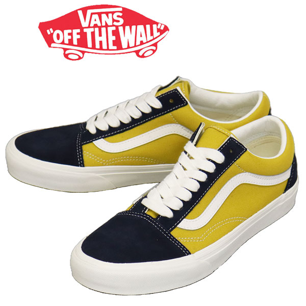 置き目取りまわし店 VANS (ヴァンズ バンズ) VN000D9YYY0 Old Skool 年寄りの学校 スニーカー 2-Tone NavyxYellow VN613