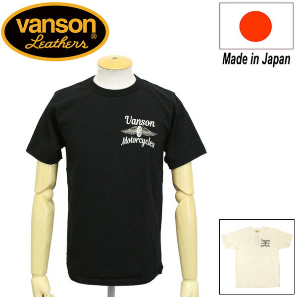 正規取扱店 VANSON (バンソン) WHEELvanson-880v049nWING T-SHIRT ホイールvanson-880v049nウイング Tシャツ 日本製 全2色