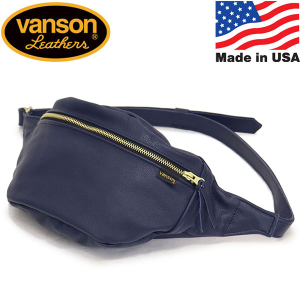 バンソン　レザー ファニーパック　Lサイズ　ボディバッグ　ポーチ VANSON バンソン レザー ポーチ ラージ ファニーパック ブラック