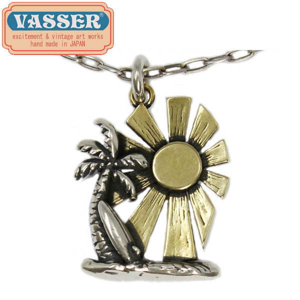 正規取扱店 VASSER(バッサー)Hawaiian Holiday Pendant SilverxBrass(ハワイアンホリデイペンダントシルバーxブラス) w/Chain