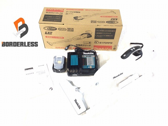 ☆未当てはめる品☆makita マキタ 18V申し受ける式洗浄剤 CL181FDRFW 白 乾電池(18V 3.0Ah)申し受ける器付き添い人 洗い濯ぎ機129368