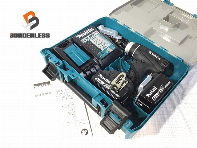☆未当て嵌める品☆makita マキタ 18V 4流行り物差しひびき１番ウッド TP141DRGXB 黒 バッテリ2個(18V6.0Ah) 申し受ける器 容れもの付130067