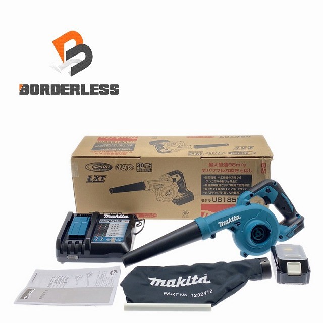 ☆未使用品☆makita マキタ 18V 充電式ブロワー UB185DRF バッテリ1個(18V3.0Ah) 充電器付 コードレス 送風機 ブロアー129430｜ボーダレス　店
