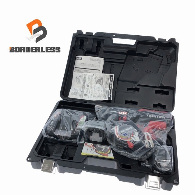 ☆未当て嵌める品☆MAX マックス 14.4V 鉄筋一緒になる機 ツインタイア RB-442T-B2C/1450A 乾電池2個(5.0Ah)申し受ける器+容れもの129656