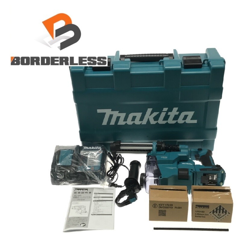 ☆未当て嵌める品☆makita マキタ 18V 18粍 申し受ける式ハンマドリル HR183DRGXV 集じん取り合わせ(DX16) 蓄電池2個(6.0Ah)申し受ける器 入れもの付129167