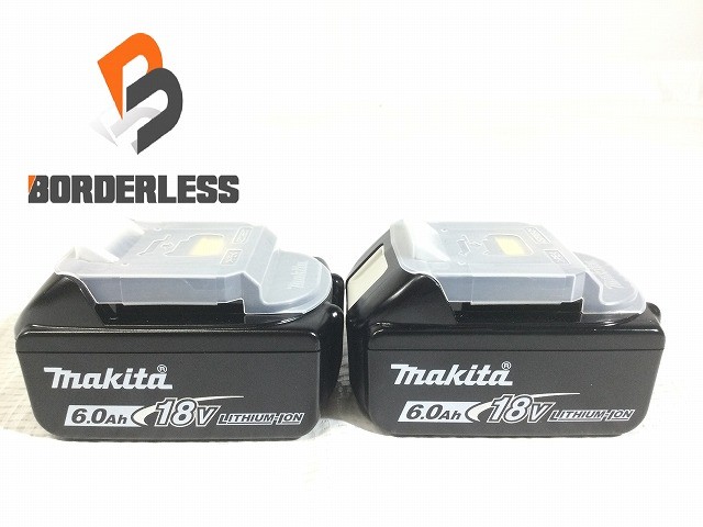☆未当て嵌める 箱なし2個書き割り☆makita マキタ 18V 6.0Ah 純然たる リチウムイオンバッテリー BL1860B 残量書きあらわす付 リチウムイオン独居室130071