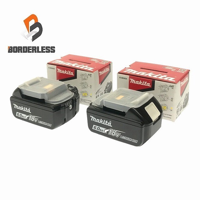 ☆未使用品2個セット☆makita マキタ 18V 6.0Ah 純正 リチウムイオンバッテリー BL1860B 残量表示付 急速充電対応 蓄電池 充電池 雪マーク132476|ボーダレス 店