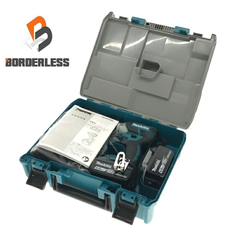 ☆未当て嵌める品☆makita マキタ 18V 申し受ける式ソフトインパクトドライバ TS141DRGX 乾電池2個(18V 6.0Ah) 青/青碧 申し受ける器 容れもの付130068