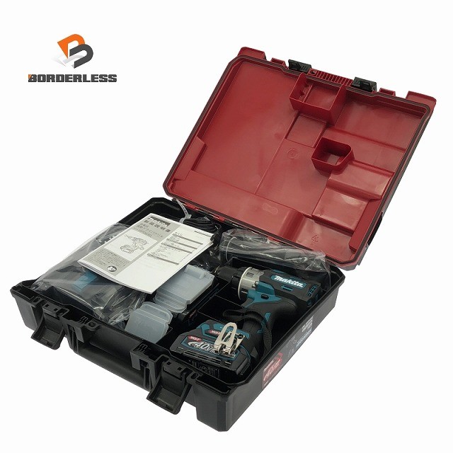 ☆未当て嵌める品☆makita マキタ 40Vmax 申し受ける式振りまわすドライバドリル HP003GRDX 蓄電池2個(40Vmax 2.5Ah) 申し受ける器 入れもの付126107