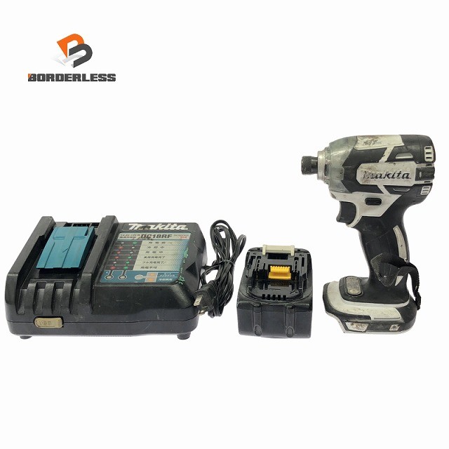 ☆中古品☆makita マキタ 14.4V 申し受ける式差しひびき１番ウッド TD137D 白 バッテリ1個(14.4V4.0Ah) 申し受ける器付 DIY 締付け 電動手道具126528