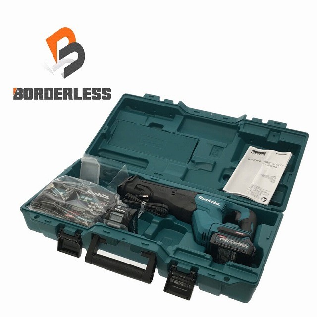 ☆未当て嵌める品☆makita マキタ 40Vmax 申し受ける式レシプロソー JR001GRDX バッテリ2個(2.5Ah) 申し受ける器 容れもの付 コードレスセーバソー129643