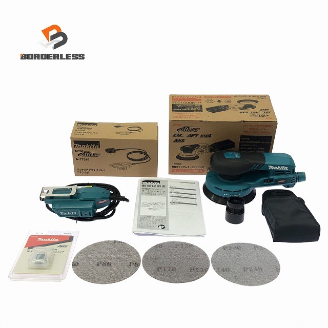 ☆未当て嵌める品 3点仕掛ける☆makita マキタ 申し受ける式ランダムオービットサンダ BO001CGZ バッテリアダプター 無線電話単一のもの付き添い人127729