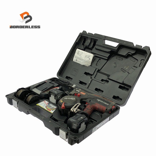 ☆中古品☆ MAX マックス 14.4V 申し受ける式鉄筋一緒になる機ツインタイア RB-442T-B2C/1450A 乾電池2個(5.0Ah)申し受ける器 容れもの付き添い人128210